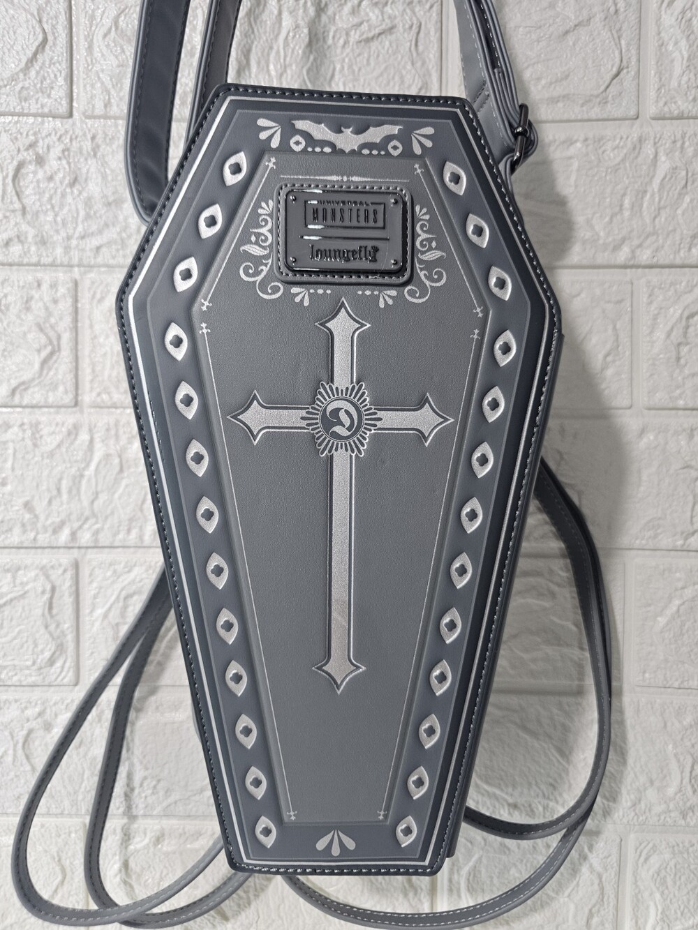 Longefly Monsters Dracula Coffin Goth Backpack / Cross Body, Scary Halloween Bag